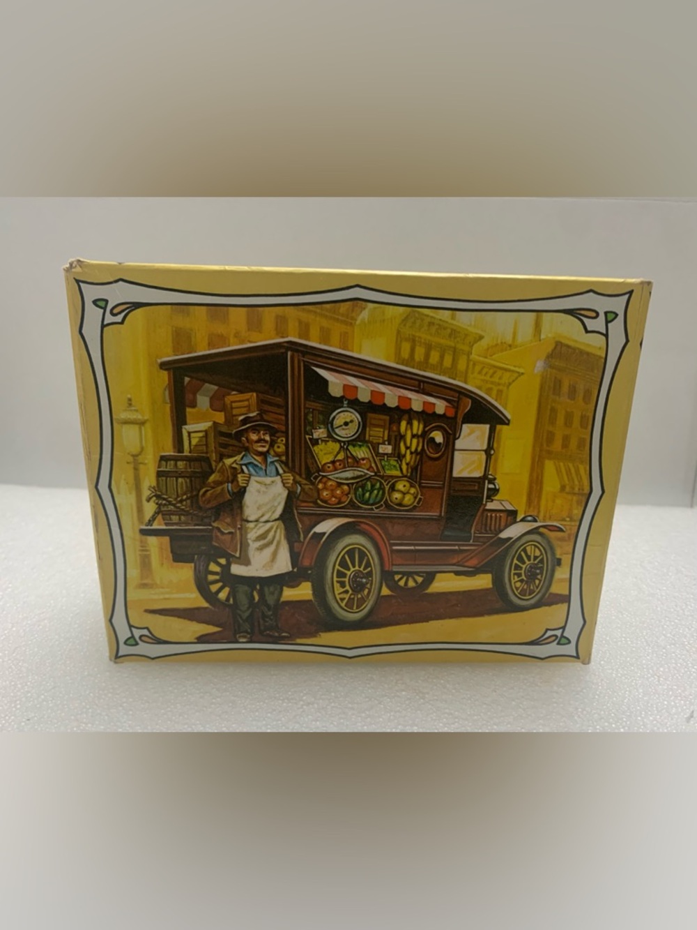 Vintage Market Truck Decorative Tin Box - Yellow